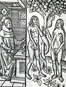 Adam en Eva, illustratie uit John Lydgate